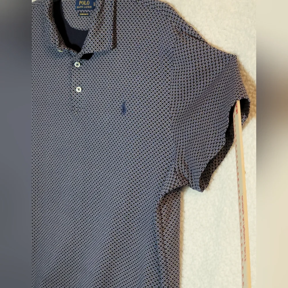 Ralph Lauren Men's Blue Geometric Polo Shirt Size XL